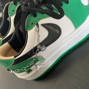 Womens Green and Black Air Jordan Sneakers (moving sell)